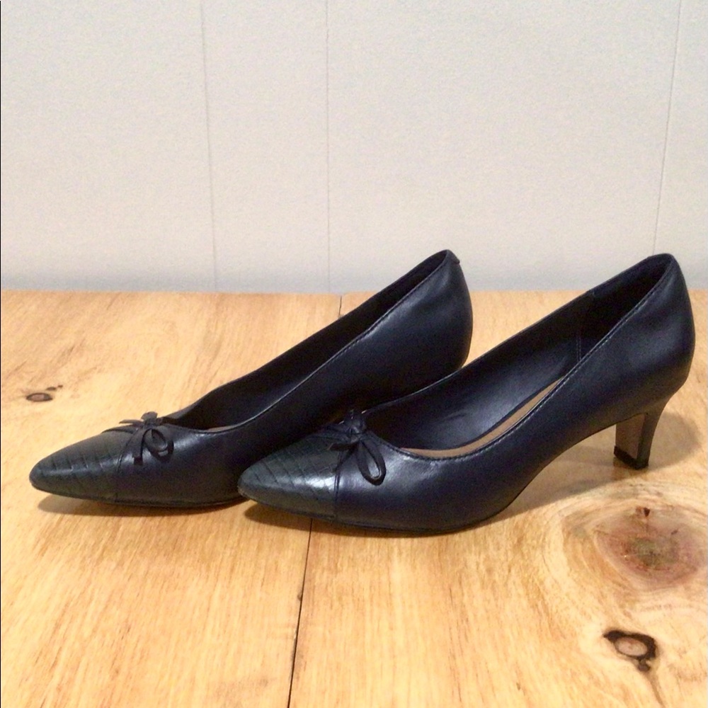 Clarks 2” leather heels.